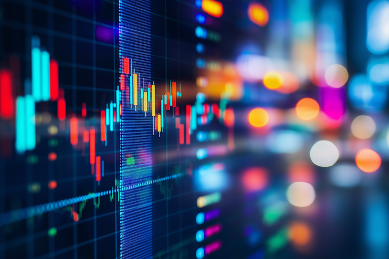 Gráficos de análisis de mercado y tendencias financieras